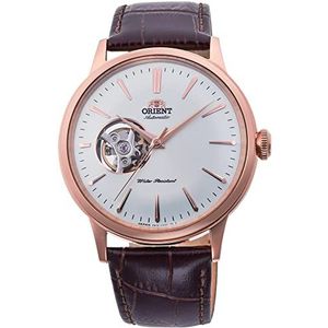 Orient Heren analoog automatisch horloge met lederen armband RA-AG0001S10B, roségoud-wit-bruin, Band