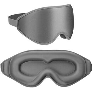 3D slaapmasker licht verduisterend slaapmasker voor de ogen zacht oogmasker voor reizen nachtoogmasker ademende hoofdband slaapmasker (type B-grijs)