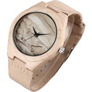 Handgemaakt Marmeren patroon gezicht kunst houten horloge minimalistische analoge stijl natuurlijke houtklok mannen en vrouwen quartz sport Huwelijksgeschenken