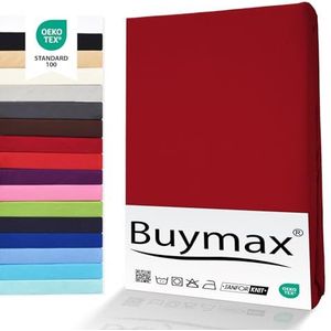 Buymax® Hoeslaken 70x140cm Dubbelpak 100% Katoen Kinderbed Hoeslaken Baby Laken Jersey, Matrashoogte tot 15 cm, Oeko-Tex gecertificeerd, Rood