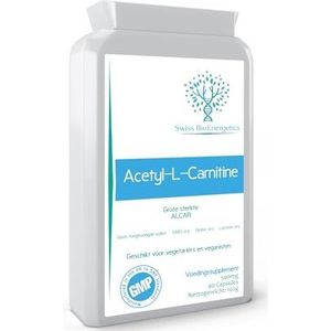 Acetyl-L-Carnitine 500mg 90 Capsules - Sterk ALCAR zonder D-carnitine - gemaakt in het Verenigd Koninkrijk - Geschikt voor Veganisten