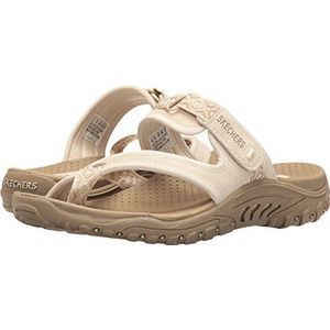 Skechers Reggae-Trailway Teenslippers voor dames, natuurlijk, 37.5 EU