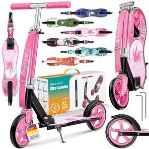 KESSER® City Scooter voor Kinderen, in Hoogte Verstelbare Opvouwbare step, Scooter tot 100 kg, rem op de achterwielen, hoogte tot 190 cm, inclusief draagriem