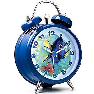 Walt Disney Finding Dory Mini TWINBELL Alarm Clock Finding Dory Wekker Dorie en Nemo FID11, blauw, Manchet