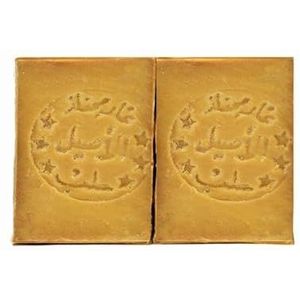Aleppo zeep 100% olijfolie 2 stuks à 200 g - 100% natuurlijke zeep voor lichaamsverzorging en hygiëne van gezicht, handen en haar. Traditionele zeep handgemaakt in Turkije