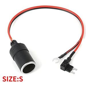Zuiver Koper Sigarettenaansteker Oplader Kabel Vrouwelijke Socket Plug Connector Adapter Kabel Zekering (Color : S)