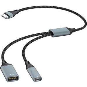 USB C Splitterkabel 60W opladen en gegevensoverdrachthubs voor het aansluiten van telefoons laptops en tablets aan accessoires