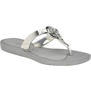 GUESS Tyana platte sandalen voor dames, Zilver 009, 37.5 EU