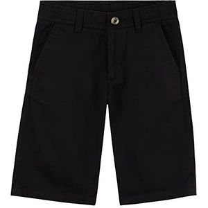 Jongens Shorts 100% Katoen Chino Shorts voor Jongens Tieners Zomer Essentials Knielengte Shorts met Verstelbare Taille Maten 4-14 Jaar Smart Casual Vakantie (Zwart, 13-14 Jaar)