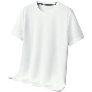 Dvbfufv Heren zomer wafel ronde hals korte mouw T-shirt comfortabele ademende casual tops, Wit, S