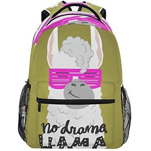 LUCKYEAH Leuke Cartoon Llama Alpaca Quote Rugzak School Boek Tas voor Tiener Jongen Meisje Kids Daypack Rugzak voor Reizen Camping Gym Wandelen