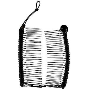 Hairzing S-T-R-E-T-C-H bananenkam, nieuw, haaraccessoire perfect voor gemakkelijke paardenstaart, opgestoken of faux havik door medium zwart te harsen