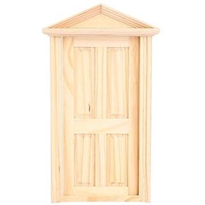 1:12 Scale Miniature Wooden Door DIY Simulation Fairy Doll House Steepletop Mini Dollhouse Furniture Accessories for Educational Kids Gift Boys and Girls