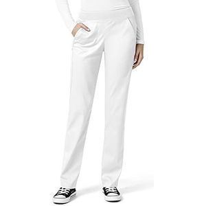 WonderWink 5419PWHITXSP WonderWink PRO Damesgebreide taille Cargo Pant, wit, Petite-XS Maat