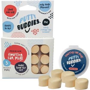 Putty Buddies (zwevende) Zachte Siliconen Oordopjes Tan 3 Paar Pack