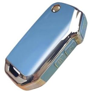 Autosleutel beschermhoes Zacht TPU Verre Zeer Belangrijke Geval Zeer Belangrijke Dekking Van Houderketting Van Auto Voor Ceed Voor Seltos 2019 2020 2022 2023 Sleutel Shell(Blue kay case)