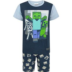 Minecraft Undead Boy's / Kids Short Navy Pajamas Set 8 jaar