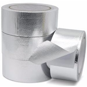 Glasvezeldoek Aluminiumfolie Tape Warmte-isolatie Verdikking van Keukenafzuigkap Vlamvertragend(50mm)