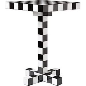 Zijtafel Bijzettafel Cheackerboard salontafel accenttafel kleine middentafel zwart-wit vierkante banktafel moderne bijzettafel Gemakkelijk te verplaatsen