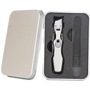 Nail Clippers for Men,Toe Nail Clippers with Catcher Clippers for Thick Nails for Seniors, Stainless Steel Heavy Duty Fingernail Clippers Wide Opening Nail Cutter with Catcher File (Color : B-silver