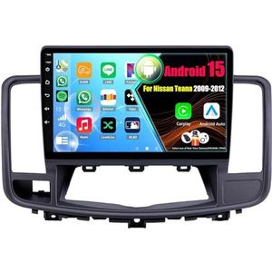 Android 15 Autoradio Voor Nissan Teana 2009-2012 met Draadloze Carplay Android Auto, 9 Inch Autoscherm Soporta Bluetooth WIFI GPS FM/RDS(8Core(6+128GB))