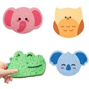WOLMIK Babybadsponzen - 4 stuks natuurlijke badmassagesponzen voor pasgeborenen en kinderen