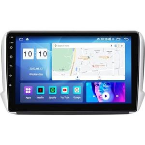 Android 12.0 Car Stereo 9 ""Touch Screen auto audio speler bluetooth stuurwielbediening Voor Peugeot 2008 2013-2020 auto speler Ondersteunt CarAutoPlay PIP GPS Navigatie Backup Camera (Size : 8+WIFI+4