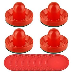 LOVIVER Air Hockey Pushers en Pucks 2,5 inch Air Hockey Pucks Accessoires Groot formaat met vilten onderkant Slider Pusher voor speeltafels, Rood