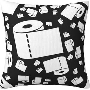 YUNWEIKEJI Toiletpapier, kussensloop, decoratieve kussensloop, zachte polyester kussenslopen, 45 x 45 cm