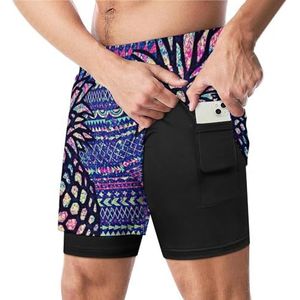 Fruity Ananas Galaxy Grappige Zwembroek met Compressie Liner & Pocket Voor Mannen Board Zwemmen Sport Shorts