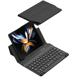 SanSixi toetsenbord effen lederen hoes voor Samsung Galaxy Z Fold 3 hoesje Bluetooth Mute toetsenbord draadloze opvouwbare standaard Funda voor Fold3 (groen)