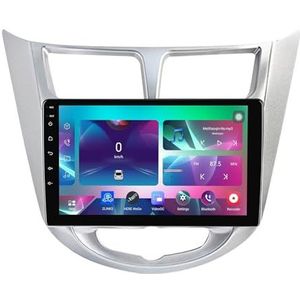9"" Android 14 Touchscreen Autoradio 2 din met AHD Omgekeerd beeld Bediening op het stuur Bluetooth GPS navigatie Draadloze CarPlay voor Hyundai Verna 2010-2016(A,Q300(4+64G))