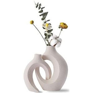 Keramische Vaas, Design Vaas, Witte Bloemenvaas, Moderne Tafel Vaas Decoratie, Keramische Liefdespaar Voor Thuis, Feest, Bruiloft Middelpunt