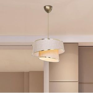 lux.pro Design hanglamp Wigan lampenkap gemaakt van PVC en stof Ø34 cm zandkleurig goudkleurig