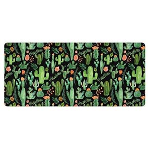 Groene cactus mode bureau muismat antislip gaming muismat accessoires decor 40x90cm