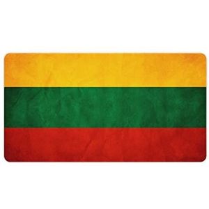 Litouwse Vlag Mode Bureau Muismat Antislip Gaming Muismat Accessoires Decor 40X75cm