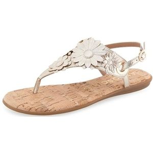 Aerosoles Connie platte sandaal voor dames, Goud Metallic Getextureerd Kunstleer, 41 EU