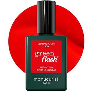 Manucurist - Green Flash - Gel Nagellak - Rood Oranje Lava - 15 ml - Vegan - 12-Free - Plantaardig
