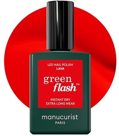 Manucurist - Green Flash - Gel Nagellak - Rood Oranje Lava - 15 ml - Vegan - 12-Free - Plantaardig