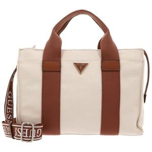 GUESS Canvas II Tote Bag S Natural/Cognac