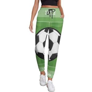 Voetbal voetbalveld vrouwen joggingbroek running joggingbroek casual broek elastische taille lang met zakken