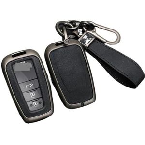 Autosleutel beschermhoes Legering Lederen Autosleutel Case Cover Shell Voor Prius Voor Camry Voor Corolla Voor CHR Voor C-HR Voor RAV4 Land Cruiser Sleutelhanger Sleutel Shell(1 UK)