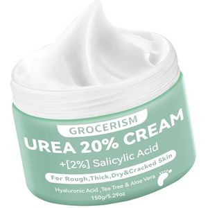 Ureum voetcrème 20 procent 150 g met 2% salicylzuur, hyaluronzuur, tea tree en aloë vera voor diep vocht, eeltverwijderaar en verzachten