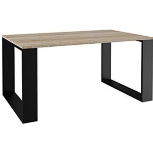 ADGO Moderne salontafel bank Diepte: 58 cm Breedte: 90 cm Hoogte: 50 cm Moderne en praktische woonkamer/gastronomietafel (zonder plank, Sonoma eiken/zwart)
