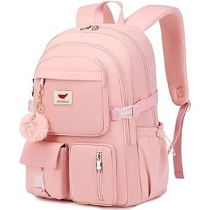 Laptoprugzak 15,6 inch kinderen schooltas college rugzakken reizen rugzak grote boekentassen voor tieners meisjes vrouwen, roze, Large, Laptop School Rugzakken voor Vrouwen Meisjes