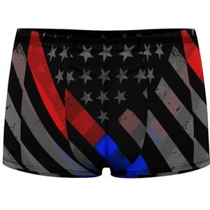 Dunne Rode Blauwe Lijn Brandweerman Politie Vlag Heren Boxer Slips Sexy Shorts Mesh Boxers Ondergoed Ademend Onderbroek Thong