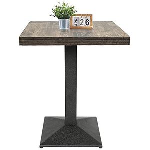 THINFAR Vierkante eettafel, hoogte in 75 cm, industriële retro eettafel, bistrotafel voor 2-4 personen, met ijzeren poten, 60 × 60 × 75 cm (A)