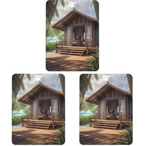 Auto luchtverfrissers 3 stuks opknoping luchtverfrisser voor auto opknoping geurkaarten romantische houten bungalow aromatherapie tabletten snel elimineren geuren hanger decoratie