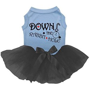 Petitebelle Down De Konijn Gat Shirt Tutu Puppy Hond Jurk, Medium, Blauw/Zwart