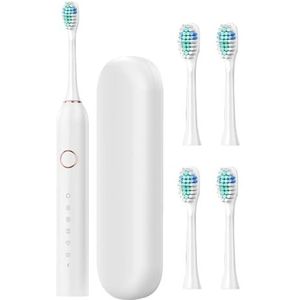 Elektrische tandenborstel, oplaadbare tandenborstels met etui | Elektrische tandenborstel voor volwassenen | Oplaadbaar duurt 180 dagen, 40000 Vpm diep schoon 6 modi, tandenborstel met reisetui voor